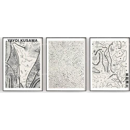 3 sets of Yayoi Kusama Japanese art, abstract art, graffiti art