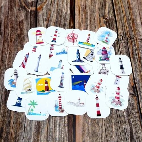 32pcs Colorful Cartoon Tower Waterproof Stickers Students Kids Gift Sticker DIY Scrapbooking Diary Stationery Decorative Sticker