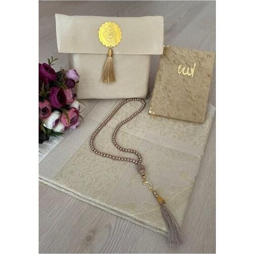 4'lü Slub Bag Dowries Gift Prayer Rug Set