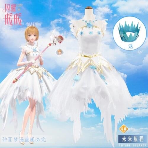 Anime Shinning Nikki&Cardcaptor Sakura Lilith Wedding Dress Cosplay Costume Role Paly Party Halloween Women Free Shipping 2020