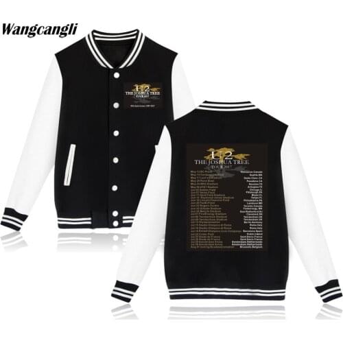 U2 Printed Rock Band baseball Jacket bomber Jacket men women fashion sweatshirt hip hop uniform hoodies coat brand clothes