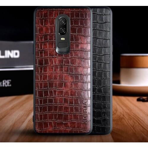 Case for Oneplus 6 funda luxury crocodile pattern leather soft TPU hard phone cover for oneplus 6 case