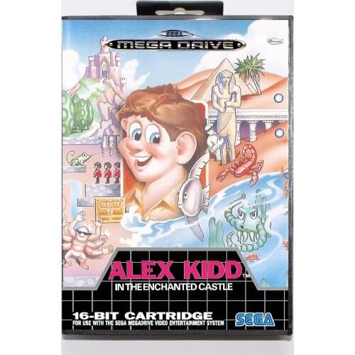 Alex Kidd in the Enchanted Castle Game Cartridge 16 bit MD Game Card With Retail Box For Sega Mega Drive For Genesis