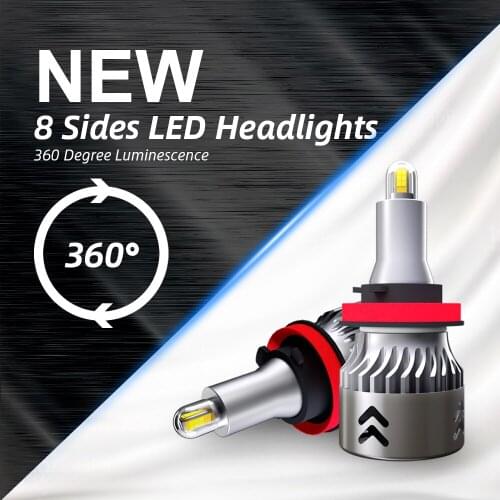 2 PCS/Lot ECAHAYAKU MINI size 4-Side Car Led Headlight Kit H1 H4 H3 H7 H11 9005 HB3 9006 HB4 12V 30W LED Replaced Fog Lamp Bulbs