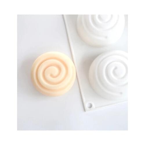 Six Hole Round Vortex Soap Silicone Mold DIY Handmade Soap Making Mould Silicone Ripple Molds Clay Resin Aroma Stone Moulds PRZY