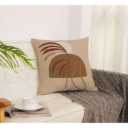 Plant Series Pillowcase Linen Printed Pillow Cover Tropical Plant Cactus Pattern Printed Throw Pillowcases for Sofa Decorative