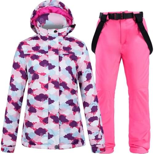 New Ski Jacket Ski Pants Women Windproof Waterproof Warm Winter Ski Suit Women Outdoor Sports Skiing Snowboarding Coat Clothing