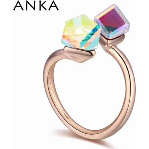 ANKA time-limited special double cube crystal ring crystal fashion Jewelry Crystals from Austria #114521
