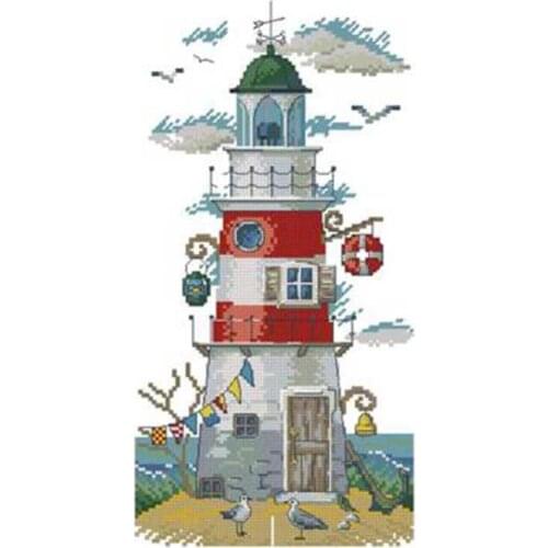 Holiday lighthouse patterns Counted Cross Stitch 11CT 14CT 18CT DIY Cross Stitch Kits Embroidery Needlework Sets