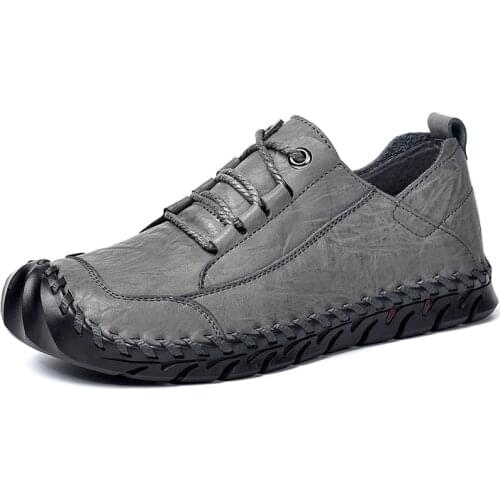 Plus Size New Handmade mens shoes casual split leather shoes casual shoes super soft mens flat driving shoes сандали туфли E45