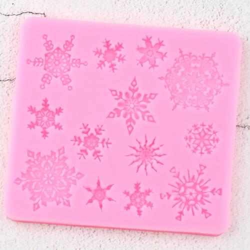 3D Christmas Snowflake Lace Silicone Molds DIY Cupcake Topper Fondant Cake Decorating Tools Candy Clay Chocolate Gumpaste Moulds