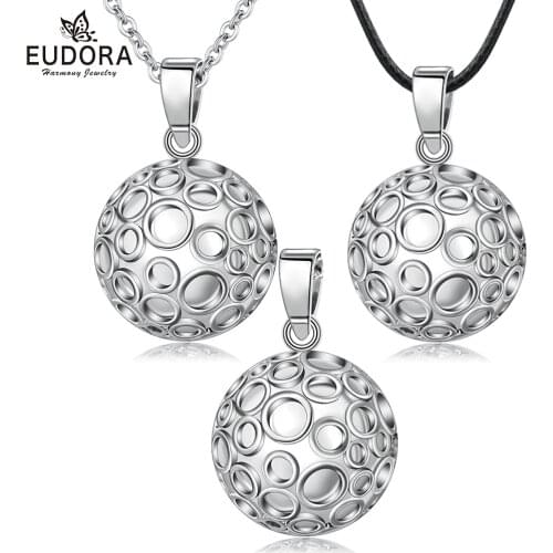 EUDORA Pregnancy Ball 22 mm Speical Design Pattern Pregnant Chime Ball Pendant Necklace Harmony Bola Angel Caller Jewelry B296