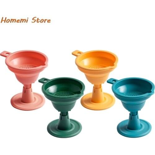 Silicone Foldable Funnel Household Food-Grade Kitchen Cooking Tools Portable Mini Oil Pot Funnel