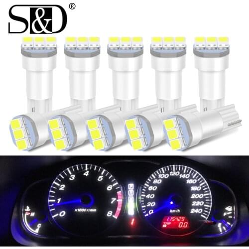 10pcs T5 led Bulbs W3W 17 37 73 74 Auto LED Interior Neo Wedge Dashboard Dash Side Lamp Signal Bulb white blue red yellow green