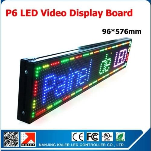 TEEHO Indoor SMD Full Color P6 LED Display Panel Programmable LED Message Display Board 3.8x22.7 inches Indoor P6 RGB LED Panel