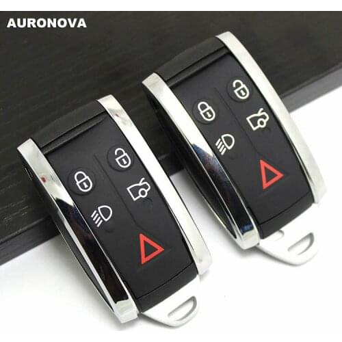 AURONOVA New Replace Smart Key Shell for Jaguar XF XK XKR X Type S Type 5 Buttons Remote Keyless Car Key Case With Uncut Blade