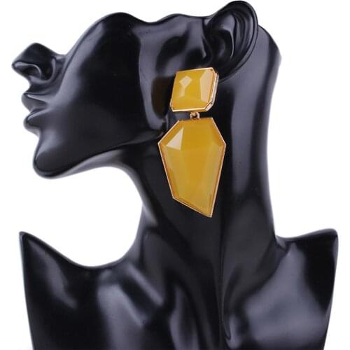 BLUELANS Vintage Women Geometric Resin Dangle earring Shiny Big Exaggeration Earrings fashion Jewelry Gift 2019