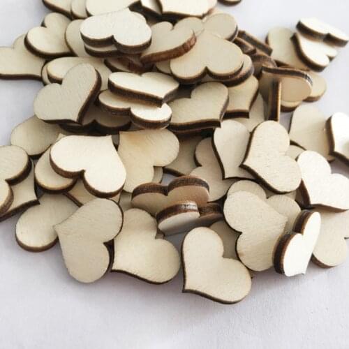 100pcs/lot Love Heart Shape Wooden Craft for Wedding Table Scatter Decor DIY Birthday Party Supplies Decoration 62558