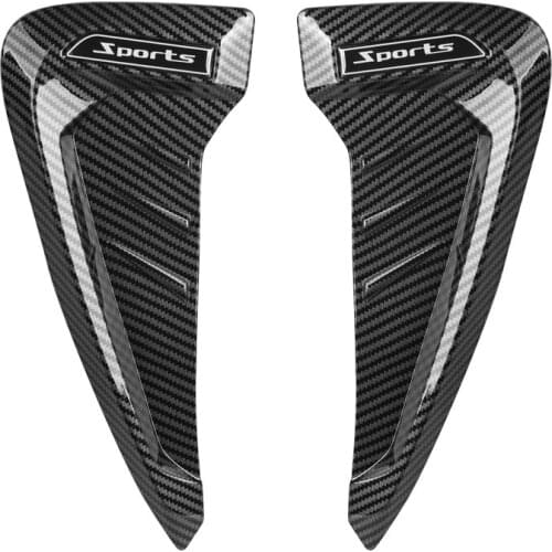 2 Pcs Car Front Fender Imitate Carbon Fiber Side Air Vent Covers Air Intake Shark Sticker Trim Auto Decoration Car-Styling Parts