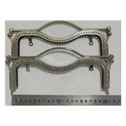 20.5cm elegant vintage metal purse frame DIY women handbag frame 2pcs/lot handle and buckle in one