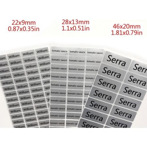 3Size Silver Color Custom Name Stickers Grey Waterproof Personal Office Supplies Tag Labels Children Scrapbook School Stationery