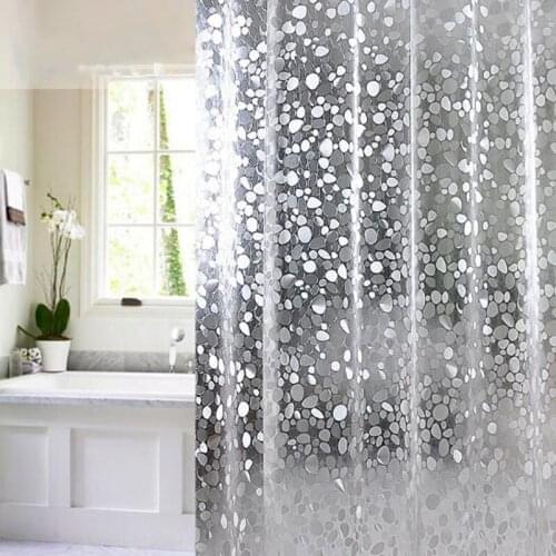 3D PVC Mosaic Shower Curtain Cobblestone Bathroom Curtain Waterproof Mildew Proof Bath Curtain