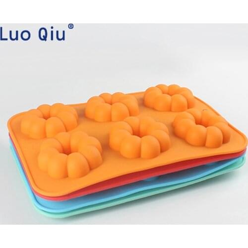 6-Cavity Silicone Donut Baking Pan Non-Stick Donut Mold Safe Baking Tray Maker for Cake Biscuit Bagels Muffins 4 Colors