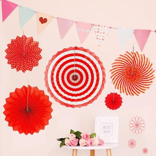 6pcs/set Paper Fan for Party Wedding Celebrate Birthday Wall Diy Decoration