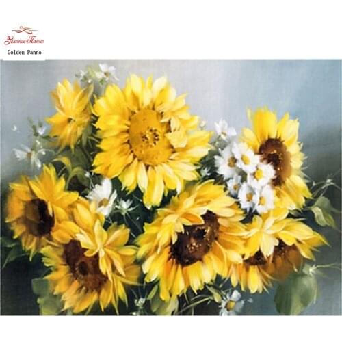 Golden panno Diamond Embroidery Sunflower DIY Painting Diamond Cross Embroidery Home Decoration