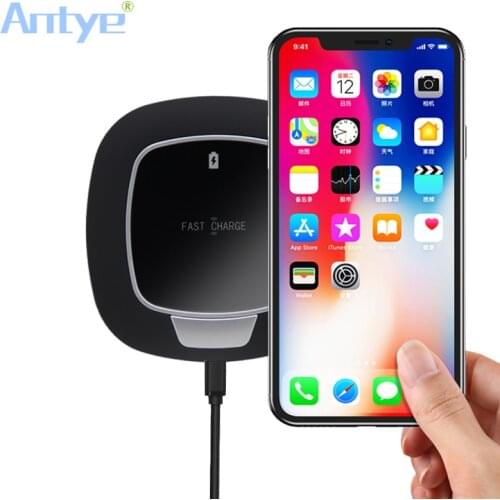 Antye Wireless Charger For iPhone 8/X /8 Plus 10W Qi Fast Wireless Charging Pad Wireless Charger for Samsung Galaxy S8/S7 /S8