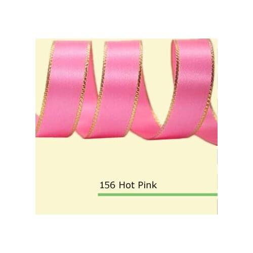1/4" (6mm) Gold Metallic Edge Satin Ribbon 35 colors in stock