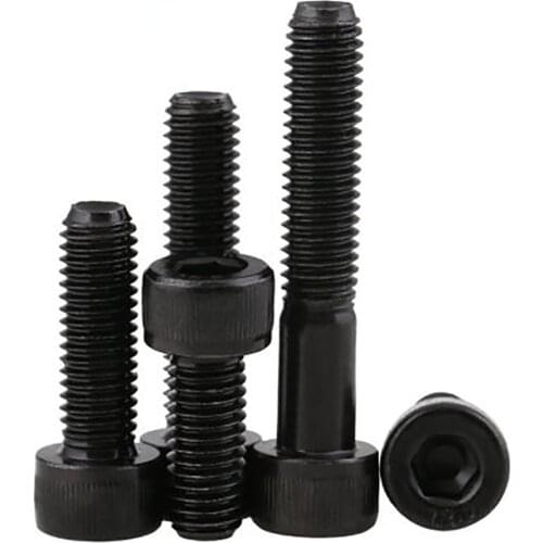 2Pcs 1/4-20 3/8-16 Black Hex Socket Head Cap Screws BSW Allen Head Hexagon Socket Bolts 12.9 Grade Carbon Steel