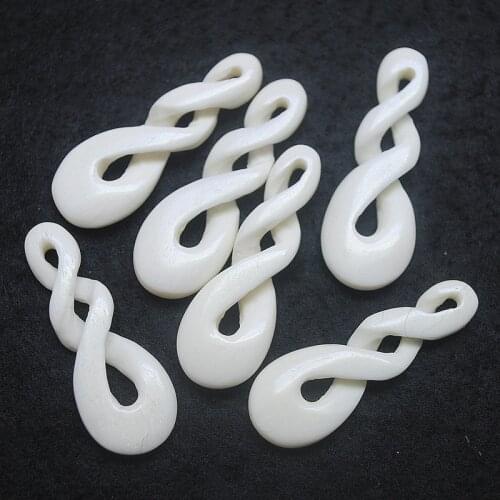 2pcs natural bone beads accessories carving bone music signs diy beads 35mm white colors jewelry findings