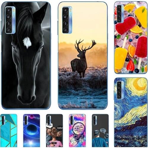 Fashion Bumper Cute Case For TCL 20 SE 20SE 20S 20 Pro T781 Case For TCL 20L Plus Soft Silicone Cat Horse Flower Cover Shell