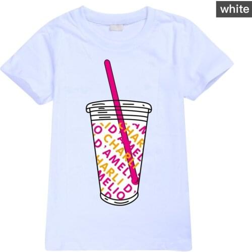 Kids T-shirt Ice Coffee Splatter Hype House Clothes for Girls Boys Charli DAmelio Tops Unisex Costume Cotton Short Sleeve Tees