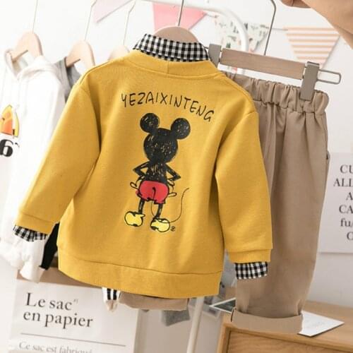 3PCS Childrens Clothing Boys Spring and Autumn Fashion Suits 1-4Y Childrens Cardigan Three-Piece Long-Sleeved Baby Suit