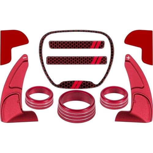 For Dodge Challenger Charger Durango 2015-2020 Steering Wheel Shift Paddle+Emblem Kit+Air Conditioner Switch CD Button