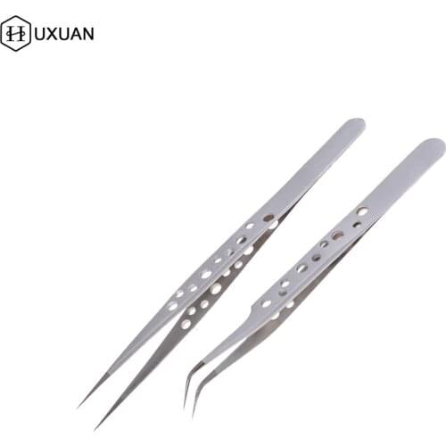 Electronics Industrial Tweezers Anti-static Curved Straight Tip Precision Stainless Forceps Phone Repair Hand Tools Sets