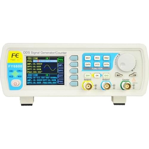 FellTech FY6800-60M 60MHZ 2-Channel DDS Arbitrary Signal Generator 250MSa/s 8192 14bits 100MHz Waveform Frequency Meter VCO US