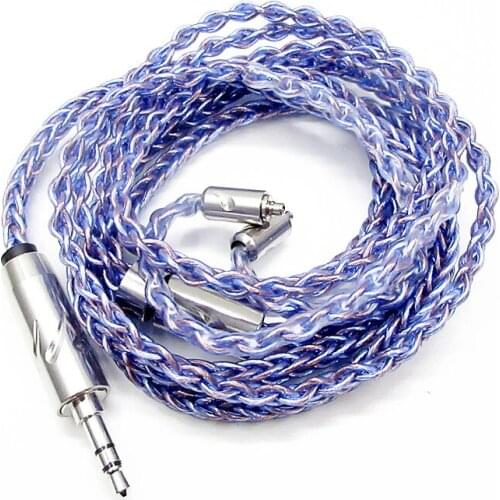 FENGRU Blue 8 Shares 240 Cores Silver plating single crystal copper Wire MMCX 2Pin 0.78mm Earphone Upgrade Cable for Aria EDX