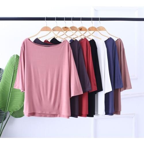 Breathable T Shirt Women New 100% Cotton t-shirts womens Soft vogue Vintage tshirts cotton women Slash Neck Half Sleeve Tops