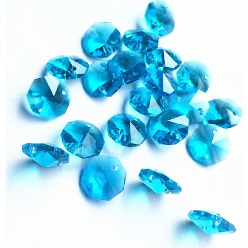 Hot sale Free shipping 2000pcs/lot Bead Curtain Accessories 14mm crystal octagon beads with 2 holes chandelier beads curtain