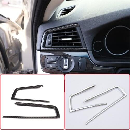 LHD For BMW 5 series F10 2011-2017 Car ABS Chrome Dashboard Side Air Condition Vent Outlet Cover Frame Trim Stickers Accessories