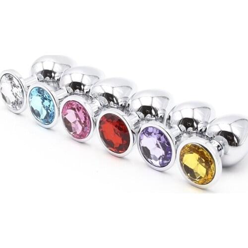 Metal Crystal Anal Plug Stainless Steel Anal Beads Crystal Jewelry Anal Butt Plug Sex Toys Products for Men Couples