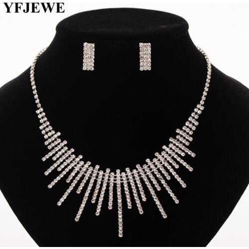 YFJEWE Wedding Necklace Earring Set Bridal Jewelry Set For Women Elegant Party Gift Fashion Costume #N384