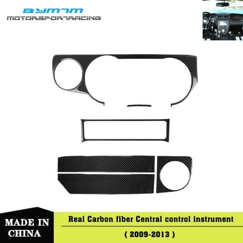 6 pieces Real Carbon Fiber Car Stickers Dashboard Instrument Panel Trim Cover Interior Moulding Decorative Strips For Mustang