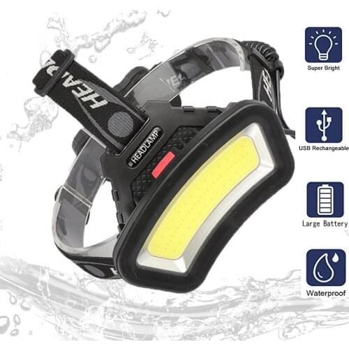 New 500m Long Range 30000Lumens COB Floodlight Usb Rechargeable Headlamp Use 2*18650 Battery Outdoor Searchlight Best Headlamps