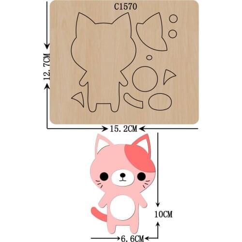 New cat Pendant Wooden die Scrapbooking C-1570 Cutting Dies Multiple sizes