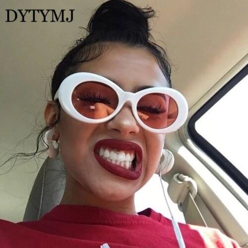 DYTYMJ Punk Oval Sunglasses Women 2021 Vintage Round Sunglasses Women Punk Glasses Women/Men Pink Shades for Women Gafas De Sol