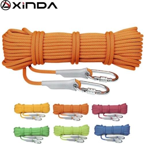 XINDA 10m Professional Rock Climbing Rope 10.5mm Diameter 5500lbs High Strength Downhill Survival Safety Climbing